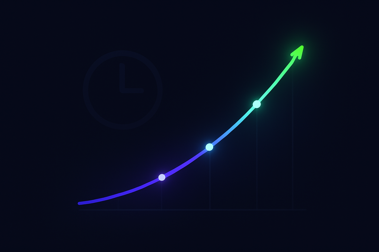 AI coding progress timeline - rising line chart from 2024 to 2026
