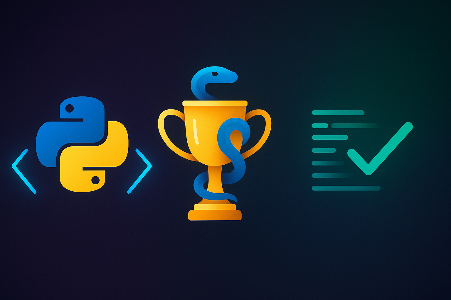 Which AI model is best at Python coding - Python logo with trophy illustration