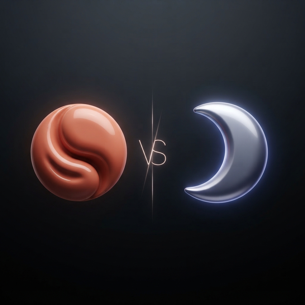 Claude Haiku 5.5 vs GPT-6 Luna — terracotta orb versus silver-indigo crescent with VS between them on a dark background