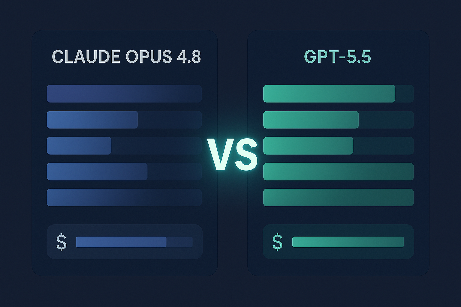 Claude Opus 4.8 vs GPT-5.5 comparison infographic with benchmark scores