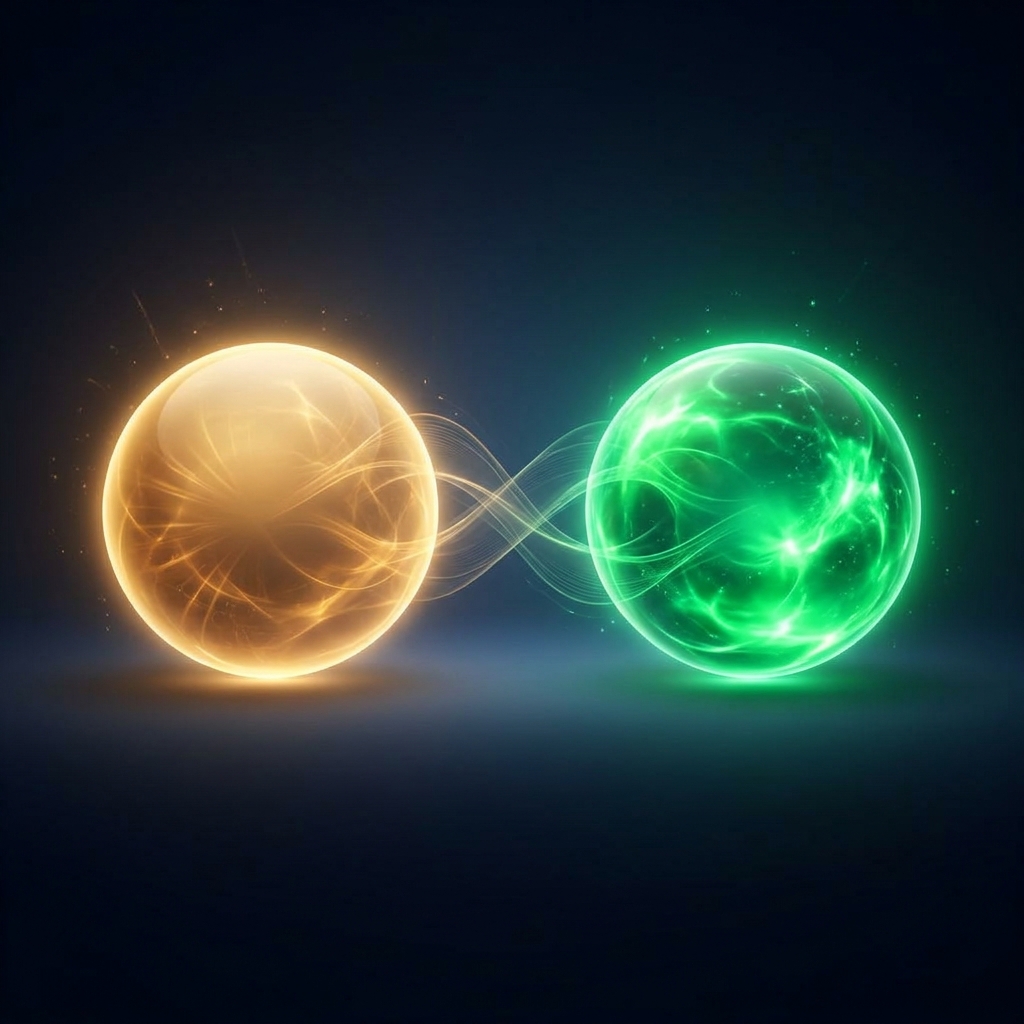 Claude Sonnet 5 vs GPT-5.5 — warm amber-gold vs emerald-green energy collision
